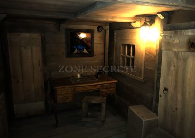 Escape game décoration intérieur bateau Pirate, réalisé par Morgan BRUYNOOGHE.
